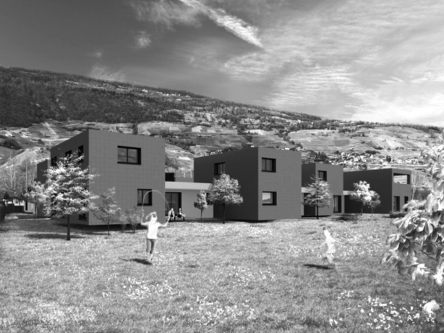 ecoquartier au coeur du valais | projet d architecture | delalay architecte | architecte hes | bureau d'architecture | quartier d'habitation, construction en valais de villas individuelles